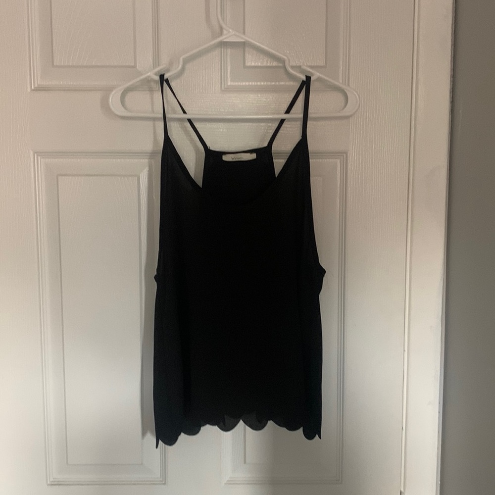 Black open back tank top size L